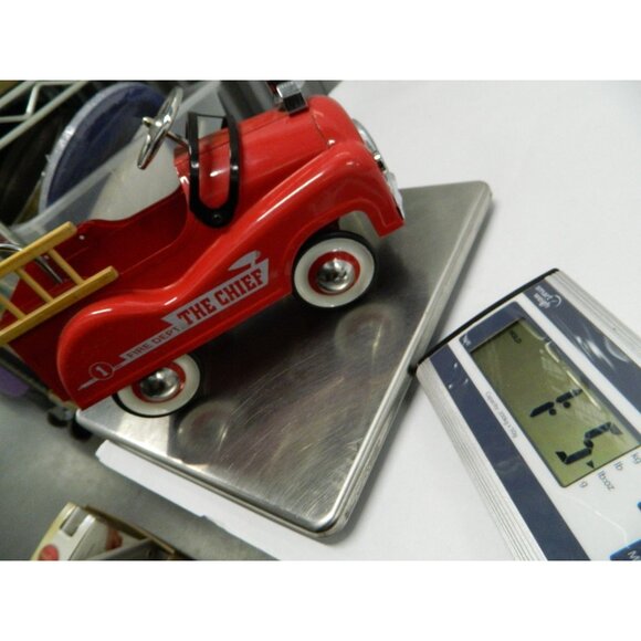 Christmas Farm Decor Red Metal Pedal Car "The Chief" Fire Truck Dept. Flower Pot - Picture 11 of 11